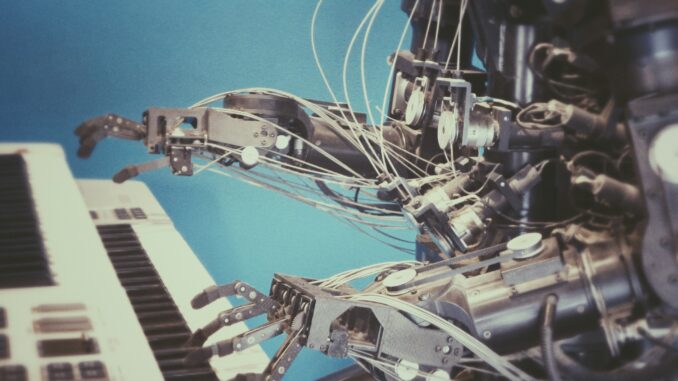 MIT breakthrough could transform robot training Robot playing a piano illustrating researchers from MIT developing a robot training method that uses AI techniques and a transformer model for improving robotics.