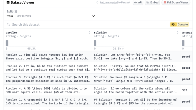 NuminaMath 1.5: Second Iteration of NuminaMath Advancing AI-Powered Mathematical Problem NuminaMath 1.5: Second Iteration of NuminaMath Advancing AI-Powered Mathematical Problem Solving with Enhanced Competition-Level Datasets, Verified Metadata, and Improved Reasoning Capabilities