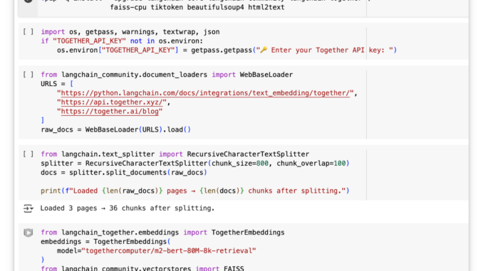 A Step-by-Step Guide to Build a Fast Semantic Search and RAG QA Engine on Web-Scraped Data Using Together AI Embeddings, FAISS Retrieval, and LangChain