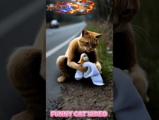 Funny cat video #cat #love #kitten #cutecat #ai #news #funny #cartoon #shortsfeed #wildlife #duck