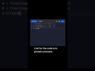Basic Summation Program on Python for Beginners #coding #python #ai #aiml #cse #shorts