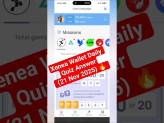 Xenea Wallet Daily Quiz Answer (21 Nov 2025) 🔥 | Free Crypto Mining 2025 | #xeneawallet #xenea