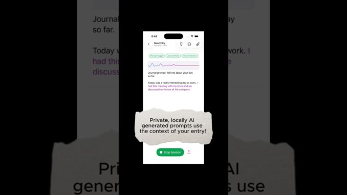 Voice journal with Rambler, private, local AI prompts guide use your entry's context! #journaling