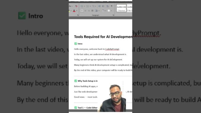 AI Development Setup for Beginners in 30 Seconds 🔥 #shortsfeed  #ai #shoerts #viral #viralvideo #ai