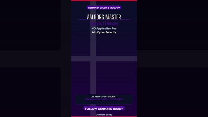 Aalborg University Master's — NO Application Fee + AI 2026 | Indian Student Guide | Denmark #Shorts