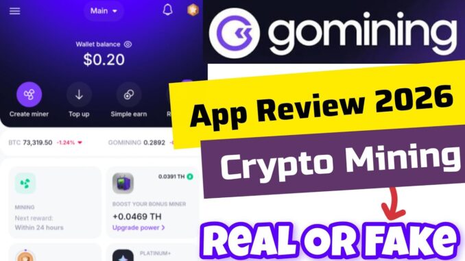 GoMining App Review 2026 🔥 Real or Fake? Live Withdrawal Test | Bitcoin Mining App | Cloud Mining