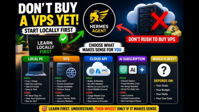 Hermes Agent for Beginners: Local PC vs VPS vs Cloud AI