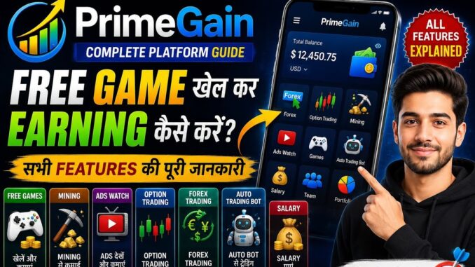 PrimeGain Complete Guide | Games, Mining, Ads, Forex, Option Trading, Auto Trading Bot & Salary