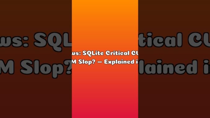 AI News: SQLite Critical CVEs or LLM Slop? — Explained in 60s