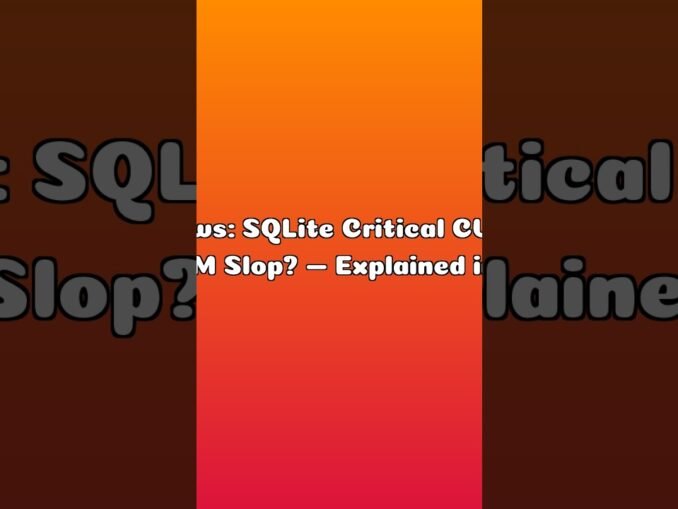 AI News: SQLite Critical CVEs or LLM Slop? — Explained in 60s