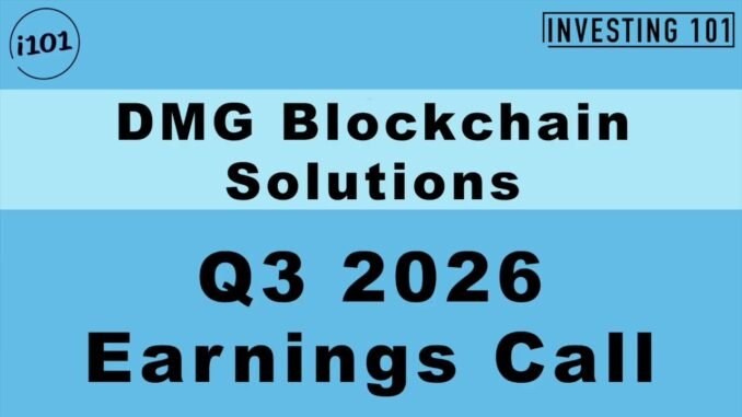 DMG Blockchain Solutions Q3 2026 Earnings Call | Crypto Mining Operations & AI Data Center Scale