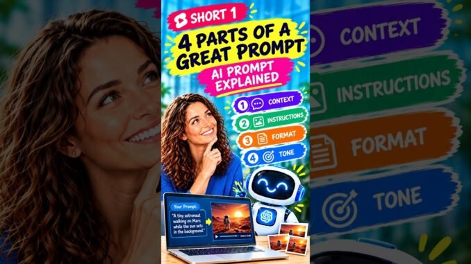 4 Parts of a Great AI Prompt 🤖 | Prompt Engineering for Beginners #Shorts