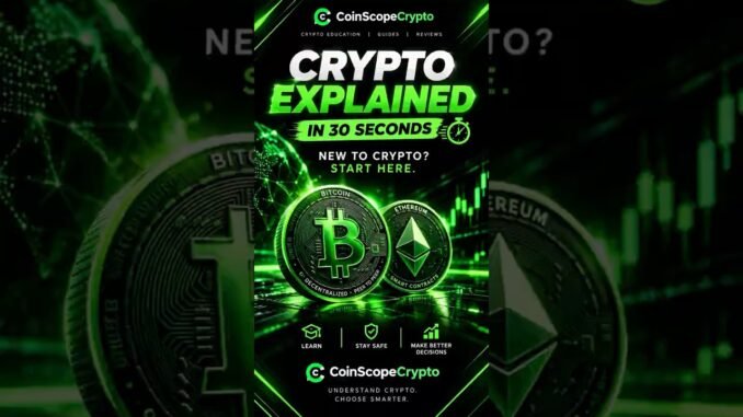 Crypto Explained in 30 Seconds 🚀 | Beginner’s Guide #shorts